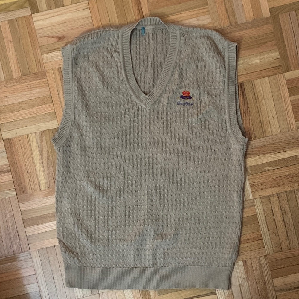 Golf V-Neck Knit Sweater Vest - Crown Royal - Men’s Size Large
